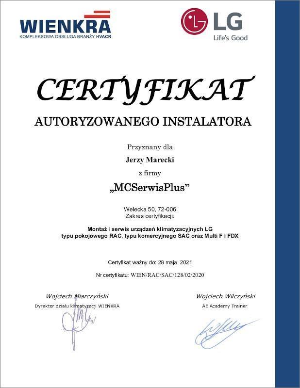 Certyfikat LG CAC 28-05-2020