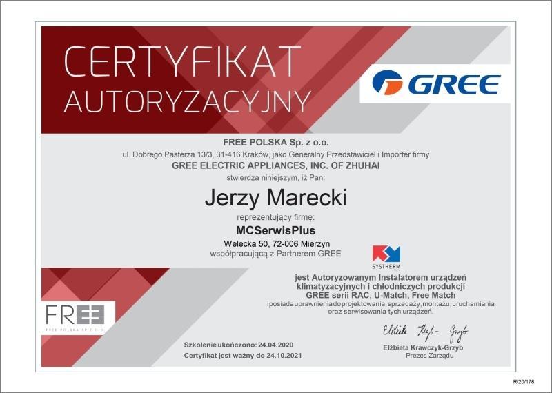 Certyfikat GREE klimatyzacja