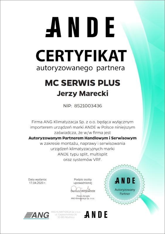 Certyfikat ANDE